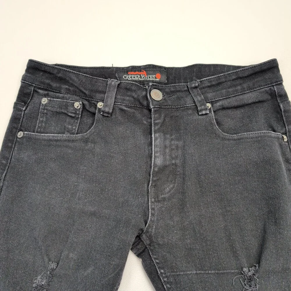 Copper Rivet Black Distressed Skinny‎ Jeans Women's Size 30